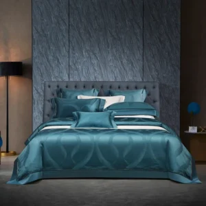 Bedding Set 4 Pcs Pure Cotton Jacquard Duvet Cover Flat Sheet 2 Pillowcases Set