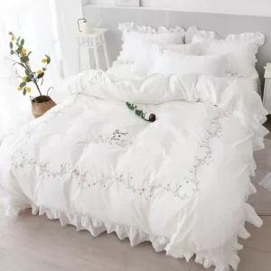 Pure cotton four-piece set lace quilt cover bed sheet pure cotton bedding 05
