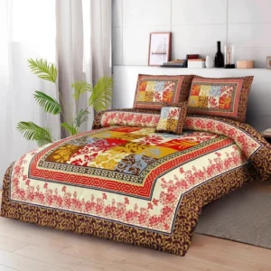 Bedsheet Set Ethnic Pattern 4Pcs 100% Cotton Printed