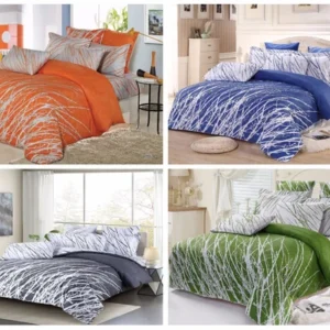 tree branches print cotton bedding set: duvet cover set or sheet set, all sizes