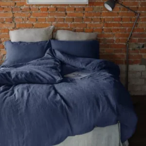 Bedding Set Luxury Pure Flax Quilt Cover Flat Sheet 2 Pillowcases Nordic Simple
