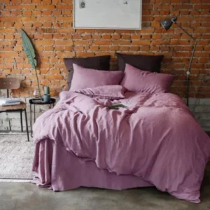 Bedding Set Luxury Pure Flax Quilt Cover Flat Sheet 2 Pillowcases Nordic Linen