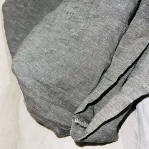 WEST ELM KING DUVET COVER EUROPEAN FLAX NATURAL GRAY FITTED SHEET DARK GRAY SHAM