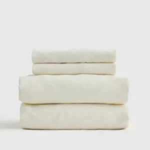 NWOT QUINCE EUROPEAN LINEN SHEET SET 4 PIECE IVORY KING 100% FLAX